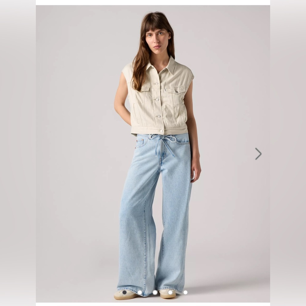 Levi's Light Blue Drawstring Wide-Leg Jeans